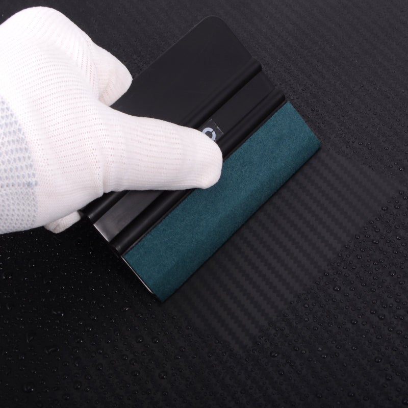 FOSHIO Vinyl Wrap Squeegee 4 Inch with Micro Fiber Suede Felt Edge, Scraper for Window Tinting, Sign Making and Sticker Wrap Application Tools, Pack of 8 Black Felt Squeegee for Vinyl - Image 2